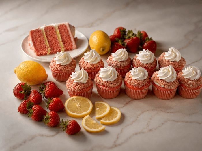 Lemon and strawberry dessert spread